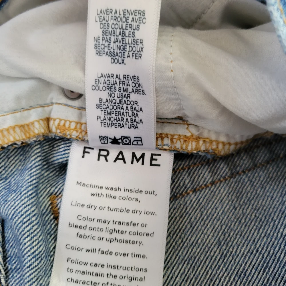 Frame Heritage Le Vintage Short 28 Distressed Blue Denim